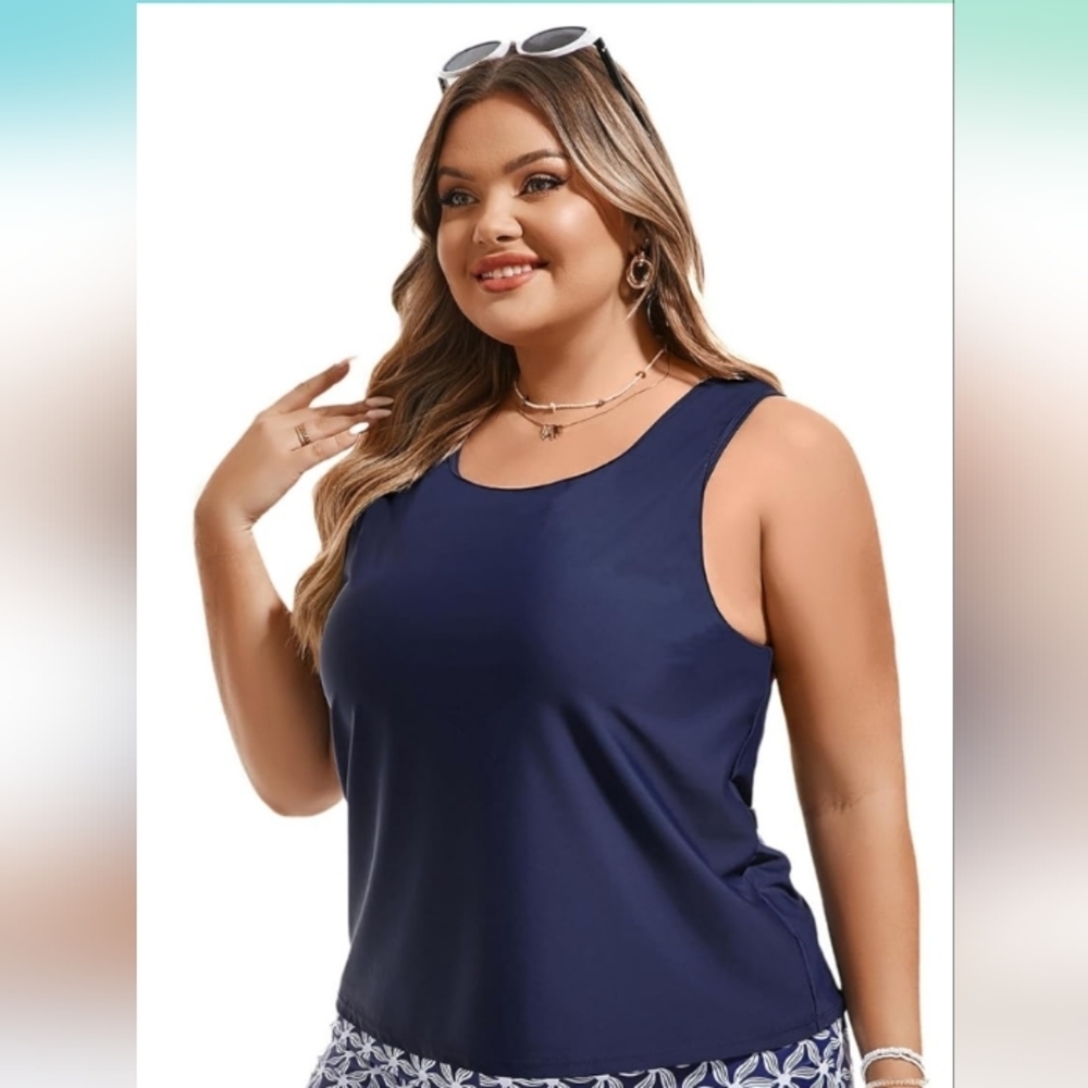 Hanna Nikole Plus Size 18W Swim Tank Top Only. Size 18W